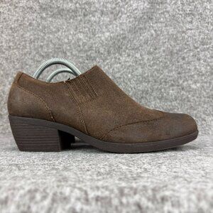 ✅Korks by Kork-Ease Wingtip Ankle Booties Brown Leather Womens Sz 9 Block Heels